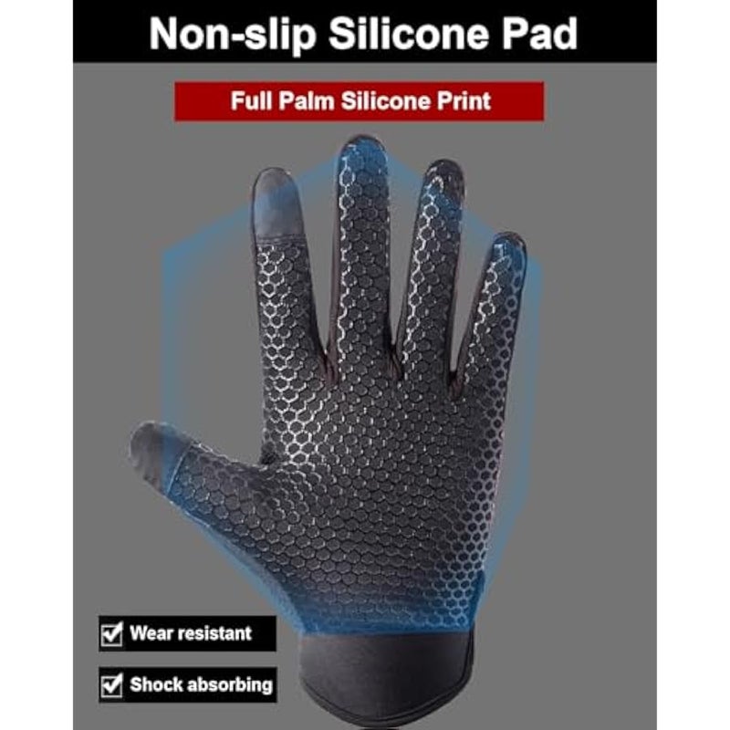 Full Finger Cycling Gloves Mountain Bike Gloves, Touchscreen MTB Gloves Racing Gloves Cycling Gloves for Men Bicycle Gloves Men & Women, Full Finger Workout Gloves - Image 2